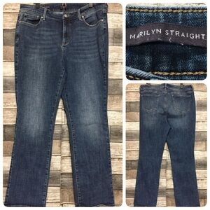 NYDJ Marilyn Straight Jeans Women’s 16 Blue Denim Stretch (Inseam 30)